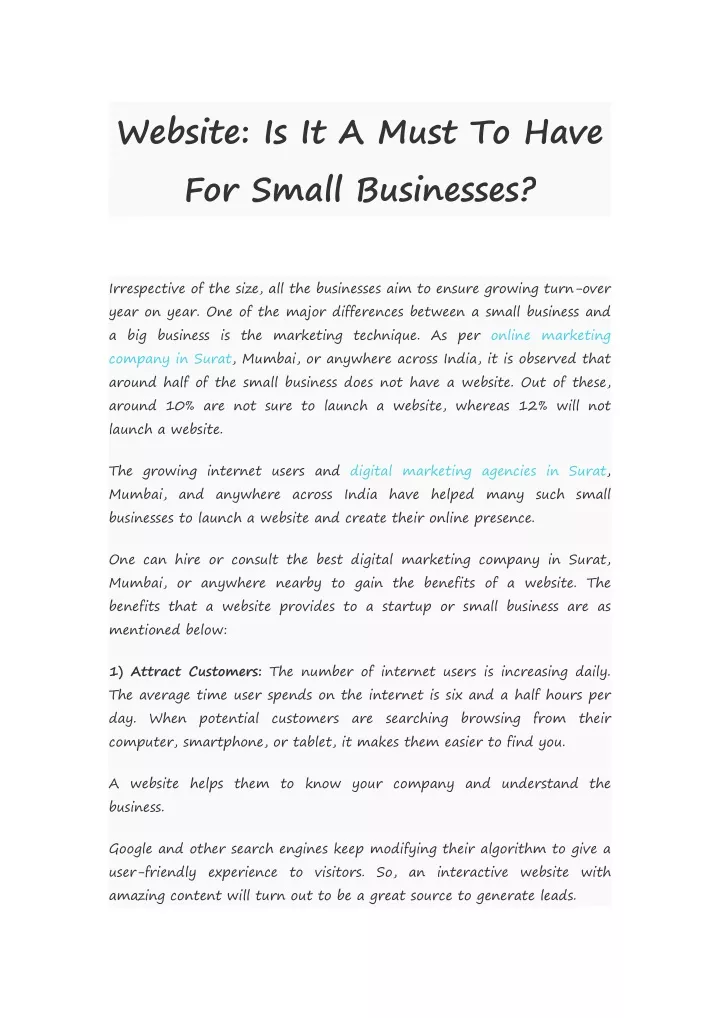 website is it a must to have for small businesses