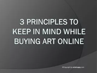 3 Principles To Keep In Mind While Buying Art Online