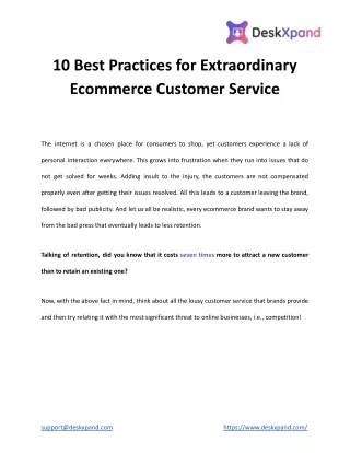 10 Best Practices for Extraordinary Ecommerce Customer Service