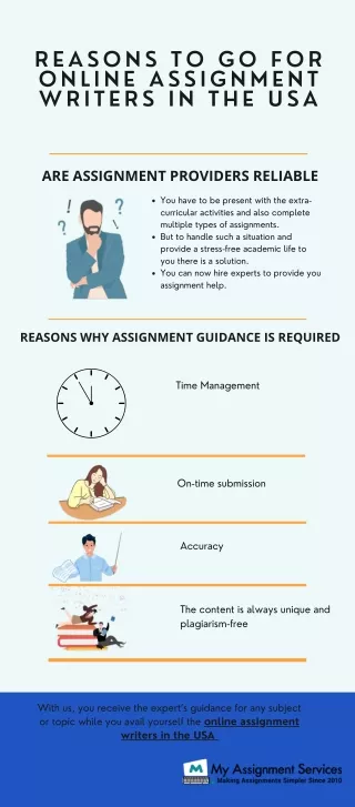 Reasons To Go For Online Assignment Writers In the USA