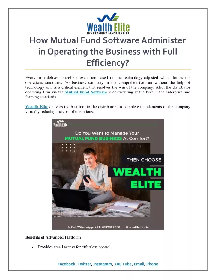 how mutual fund software administer in operating