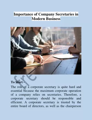 Importance of Company Secretaries in Modern Business