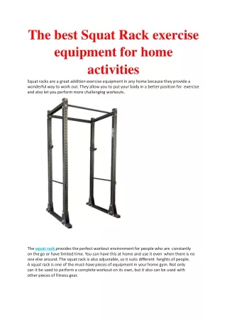 The best Squat Rack exercise equipment for home activities-converted