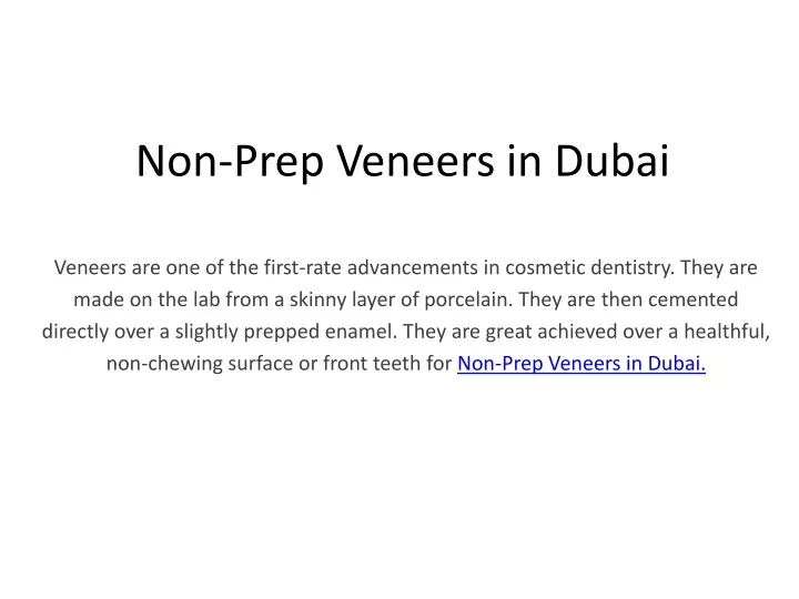 non prep veneers in dubai