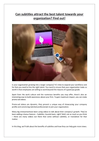 Can subtitles attract the best talent towards your organization Find out!