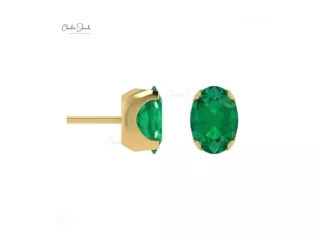 Buy Natural Emerald earrings from Chordia Jewels at Affordable price