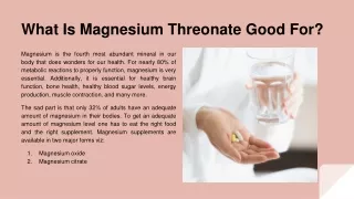 what is magnesium threonate good for