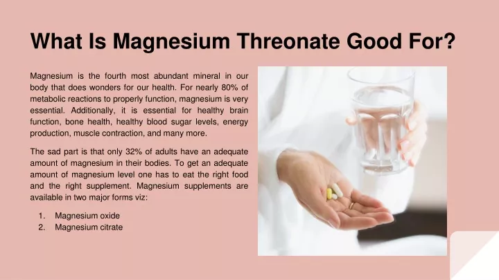 what is magnesium threonate good for