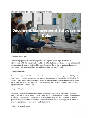 the top 7 benefits of document management systems