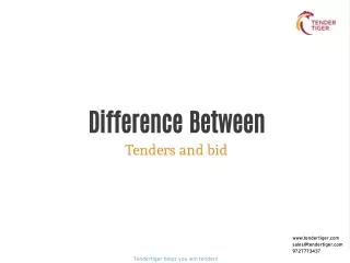 Difference between tenders and bids