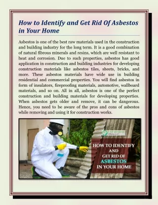 How to Identify and Get Rid Of Asbestos in Your Home