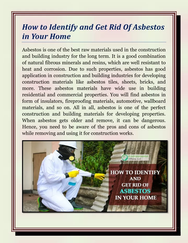 how to identify and get rid of asbestos in your