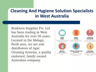 Cleaning And Hygiene Solution Specialists in West Australia