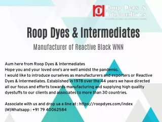 roop dyes intermediates manufacturer of reactive