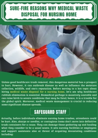Reasons Why Medical Waste Disposal For Nursing Home