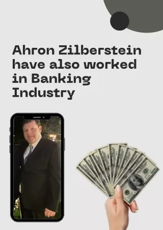 Ahron Zilberstein have also worked in Banking Industry