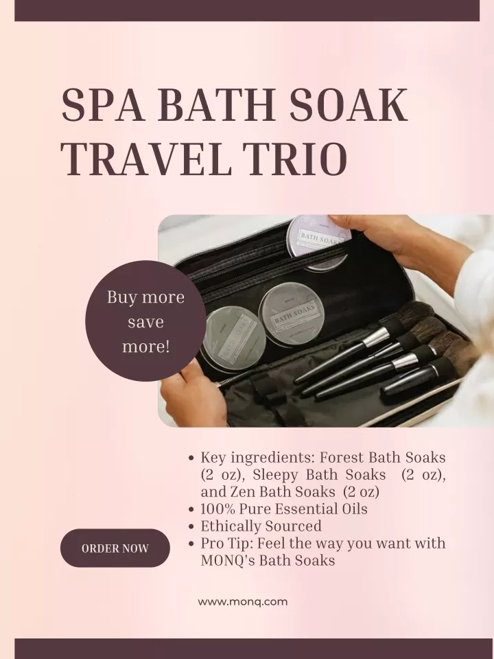 spa bath soak travel trio