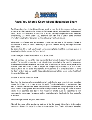 facts you should know about megalodon shark