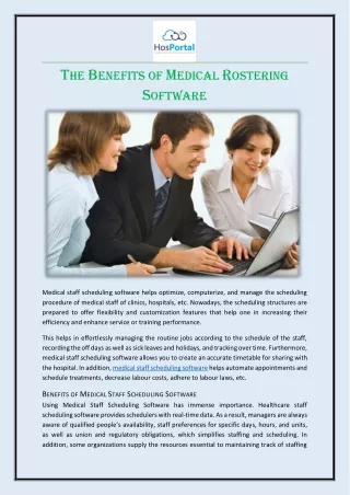 The Benefits of Medical Rostering Software