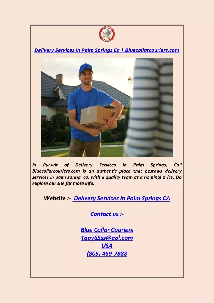 delivery services in palm springs