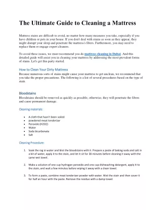 the ultimate guide to cleaning a mattress