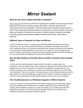 mirror sealant