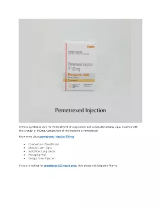 pemetrexed 500 mg inj price