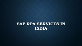 SAP RPA Services in India