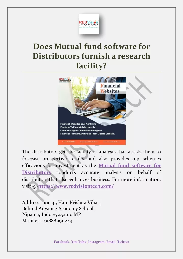 does mutual fund software for distributors