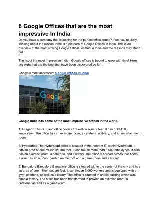 8 Google Offices that are the most impressive In India