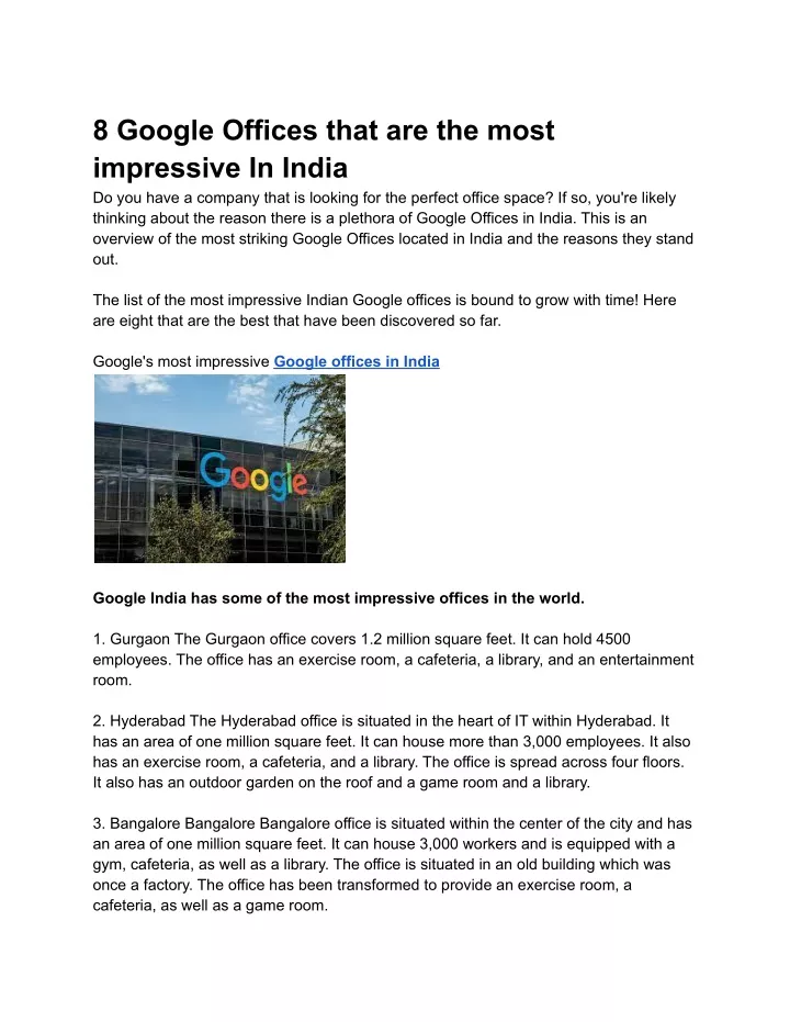 8 google offices that are the most impressive