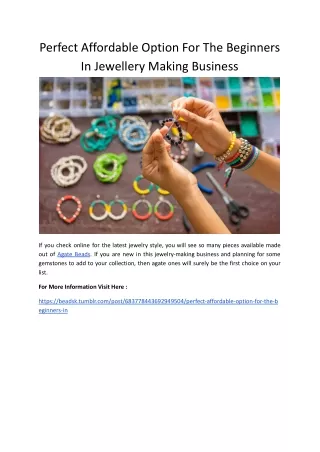 Perfect Affordable Option For The Beginners In Jewelry Making Business