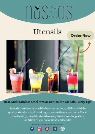 Nuseas - Best And Stainless Steel Straws Set Online On Sale