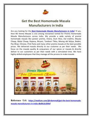 Get the Best Homemade Masala Manufacturers in India
