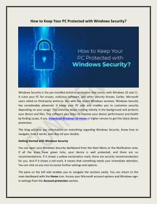 how to keep your pc protected with windows