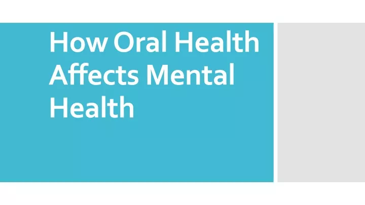 how oral health affects mental health