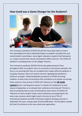 how covid was a game changer for the students