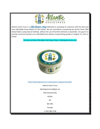 The Best and Most Affordable Cbd Flower Shop  Atlanticgreencross.com