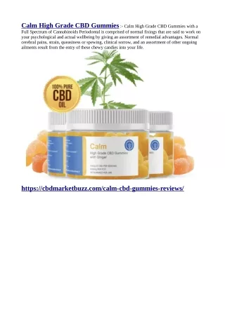 calm high grade cbd gummies calm high grade