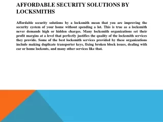 Importance of locksmith in kempston