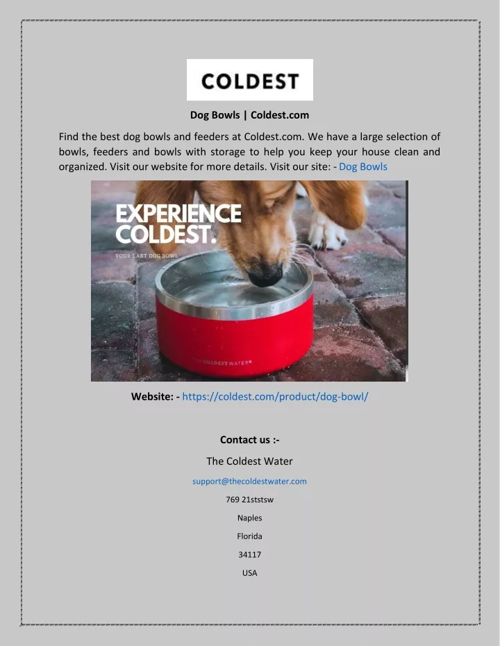 dog bowls coldest com