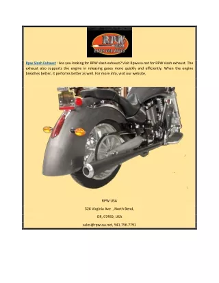 Rpw Slash Exhaust | Rpwusa.net
