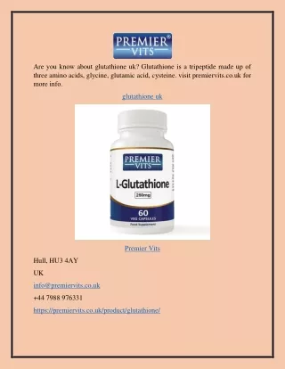 Glutathione Uk Premiervits.co.uk