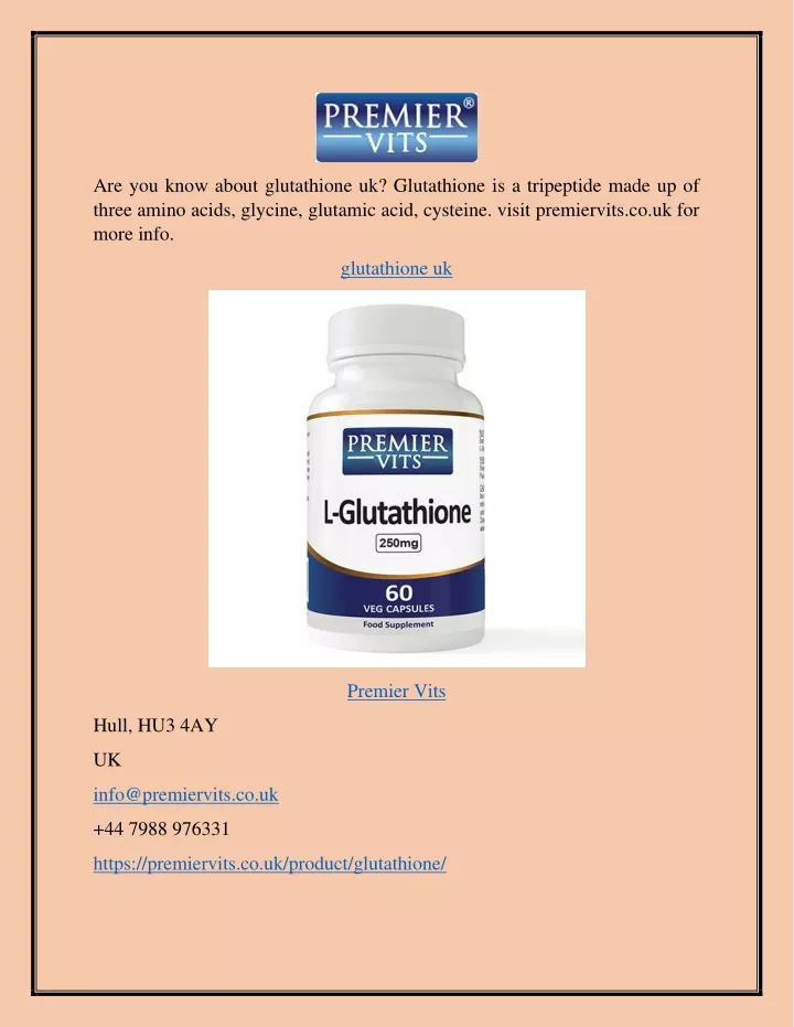 are you know about glutathione uk glutathione