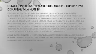 detailed process to make quickbooks error 6190 disappear in minutes