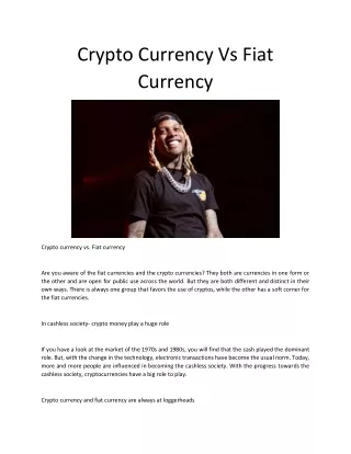 Crypto Currency Vs Fiat Currency