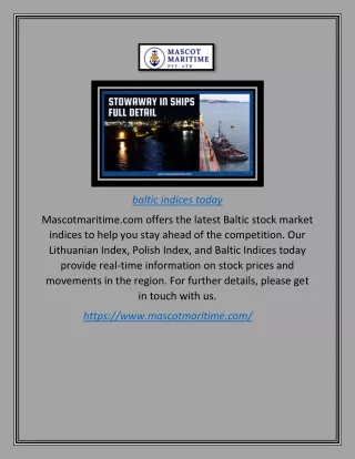 baltic indices today