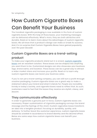 Cigarette Boxes