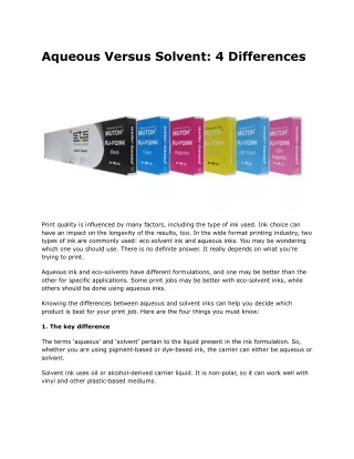 Aqueous versus Solvent_ 4 Differences