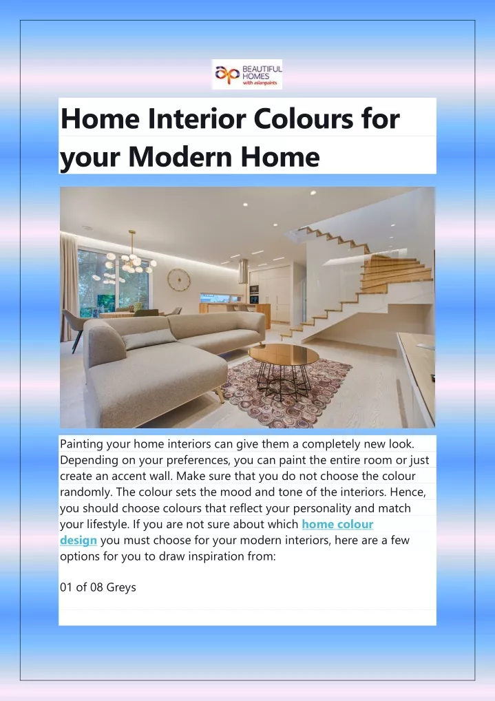 home interior colours for your modern home